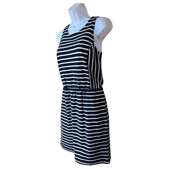 SzSP Loft Blue White Striped Sleeveless Dress - Picture 4 of 8